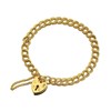 9ct Gold Heart Padlock Double Curb Bracelet  - 7.5in - G7105