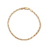 9ct Three Colour Gold 2.5mm Wide Plaited Herringbone Bracelet - 7.5in - G8007