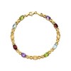 9ct Gold Multi Stone Kisses Bracelet - 7.25in - G8303
