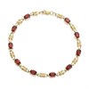 9ct Gold Garnet Bracelet - 7.25in - G8347