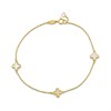 9ct Gold Mother Of Pearl Three Floral Station Bracelet - G8352