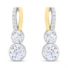 Night & Day Silver And 9ct Gold Double CZ Earrings - G9965