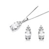 9ct White Gold Cubic Zirconia Pear Cluster Earring And Pendant Set - GS3251