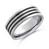 Tungsten Black Resin Triple Row Ring- 8mm - J0914