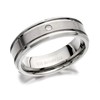 Titanium Diamond Set Matt And Polished Ring - 7mm - J1004