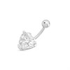 Stainless Steel Cubic Zirconia Heart Belly Bar - 10mm - J35006