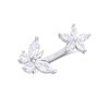Steel Flower And Butterfly Crystal Belly Bar - J3508