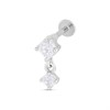 Surgical Steel Round Crystal Drop Labret Single Stud - J3919