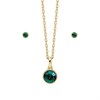 Laura Ashley Stippled Green Crystal Pendant And Earring Set - J4314