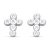 Fossil JFS00544040 Silver Cubic Zirconia Cross Stud Earrings - J4886
