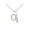 Fossil JF03350791 Rose IP Crystal Set Double Drop Pendant Necklace - J49199