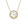Fossil JF04865710 Yellow Tone Mother Of Pearl And CZ Necklace - J49377