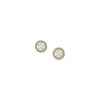 Fossil JF04868710 Yellow Tone Mother Of Pearl And CZ Stud Earrings - J49378