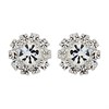 Diamante Flower Stud Earrings - 15mm - J5221