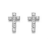 Diamante Cross Stud Earrings - 11mm - J5260