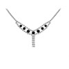 Black And White Diamante Dropper Necklet - J5322