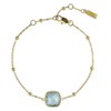 Rotary Stainless Steel Gold Tone Blue CZ Bracelet. - J6509
