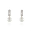 Cachet Kiku Cubic Zirconia And Simulated Pearl Drop Earrings - J74118