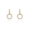 Cachet Lara Gold Tone Cubic Zirconia Circle Drop Earrings - J74144