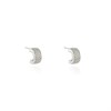 Cachet Silver Tone CZ Huggie Earrings - J74184