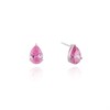 Cachet Silver Tone Layla Pink CZ Teardrop Stud Earrings - J74231