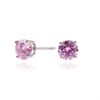 Cachet Silver Tone Adara 6mm Pink CZ Stud Earrings - J74237