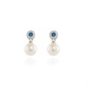 Cachet Indy Cubic Zirconia And Simulated Pearl Drop Earrings - J7434