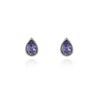 Cachet Ran Silver Tone Blue Crystal Teardrop Stud Earrings - J7446