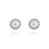 Cachet Florantine Simulated Pearl And Cubic Zirconia Clip On Earrings - J7497