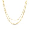 Viva Gold Tone Steel Layered Paperlink Necklace - J76156