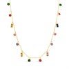 Viva Gold Tone Steel Multi Colour CZ Necklace - J76163