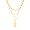 Viva Gold Tone Steel Multi Layer Tag Necklace - J76164