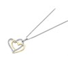 Briolette Silver And Gold Plated Cubic Zirconia Heart Necklace - J77102