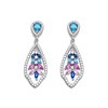 Briolette Silver Multi Cubic Zirconia Drop Earrings - J77130