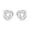 Briolette Silver CZ Knot Stud Earrings - J77170