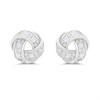 Briolette Silver CZ Double Knot Stud Earrings - J77171