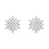 Briolette Silver CZ Starburst Stud Earrings - J77172