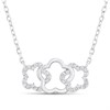 Briolette Silver CZ Three Flower Necklace - J77178