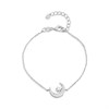 Briolette Silver CZ Moon And Star Bracelet - J77187