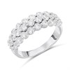 Briolette Silver CZ Three Row Ring - J77190
