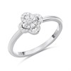 Briolette Silver Floral CZ Ring - J77191