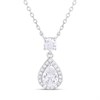 Briolette Silver CZ Teardrop Necklace - J77193