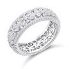 Briolette Silver CZ Flower Ring - J77195
