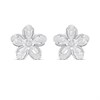 Briolette Silver CZ Flower Earrings - J77199