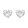 Briolette Silver CZ Heart Stud Earrings - J77202