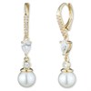 Anne Klein Gold Tone Imitation Pearl and CZ Drop Earrings - J78427