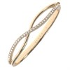 Anne Klein Gold Tone Cross Over Crystal Bangle - J78429