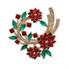 Anne Klein Gold Tone Crystal Poinsettia Brooch - J78448