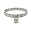 Anne Klein Silver Tone Stretch Bracelet With Padlock - J78454