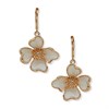 Anne Klein Gold Tone Enamelled Flower Drop Earrings - J78461